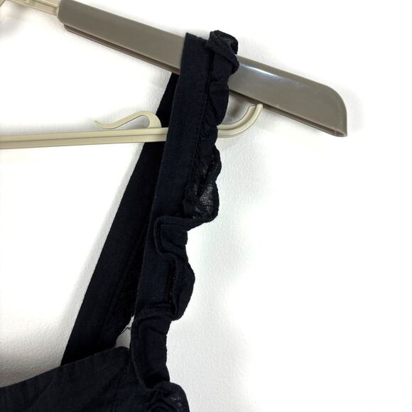 Petal + Pup Black Raye Crop Top Large flowy romantic ruffle feminine boho - Picture 5 of 9